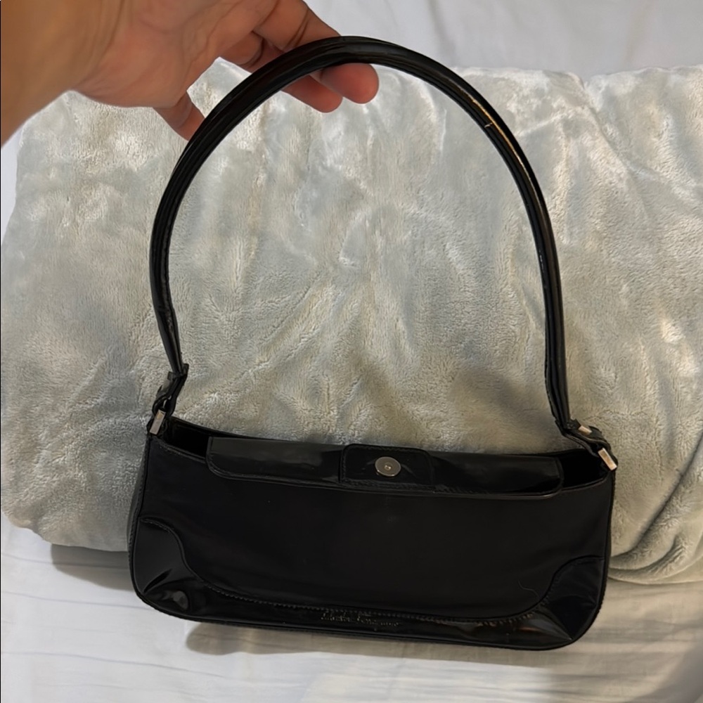 Salvatore Ferragamo Black Shoulder Bag Sleek Minimalist Design